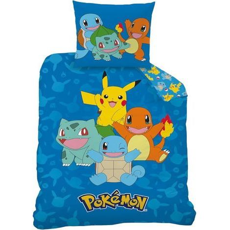 KLVGTIFS PU – Kinderbettwäsche-Set (Einzelbett), Bettbezug 140 x 200 cm + Kissenbezug 65 x 65 cm, Wendemuster, Jungenblau (1/5)