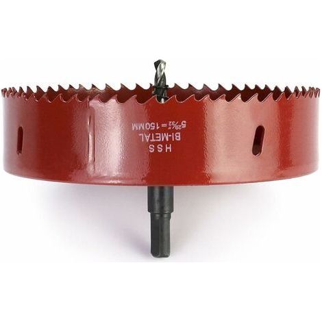 Bimetall-Lochsäge Ø 150 mm, HSS-Schnellstahl M42, mit Sechskantschaft und Bohrer für Aluminium, Eisen und Holz (1/4)