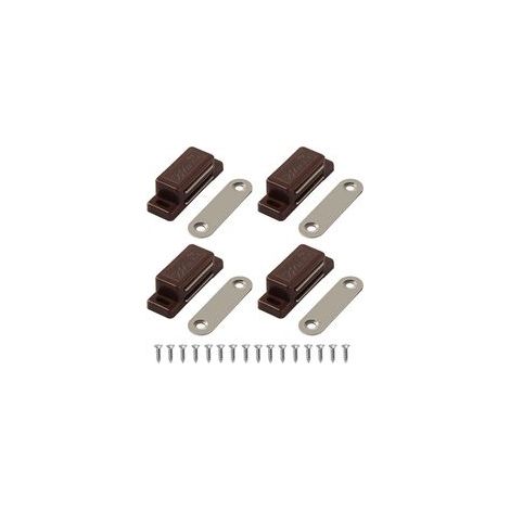 Lot de fermetures magnétiques pour portes de placards, tiroirs et volets roulants. Installation facile. Aimant inclus (marron). (1/5)