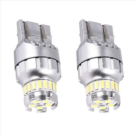 Convient aux paquets individuels d'ampoules LED Canbus T20 7440 W21W, convient aux feux de recul, aux feux arrière et aux feux de freinage, 6000K, ultra-lumineux. (1/3)