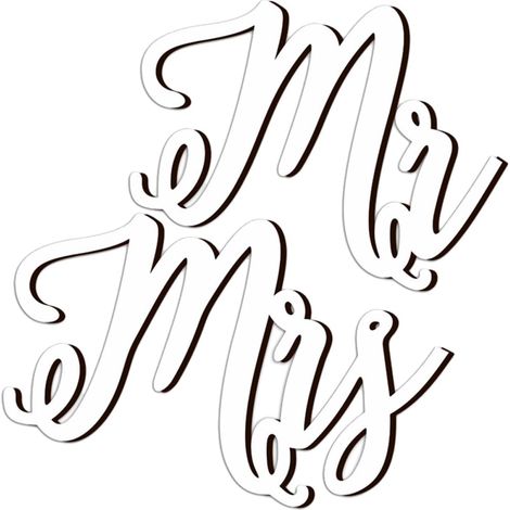 Panneau Décoratif en Bois Blanc Mr et Mrs pour Mariage, Ornement Suspendu Simple et Léger, Décoration pour Réception de Mariage (1/5)