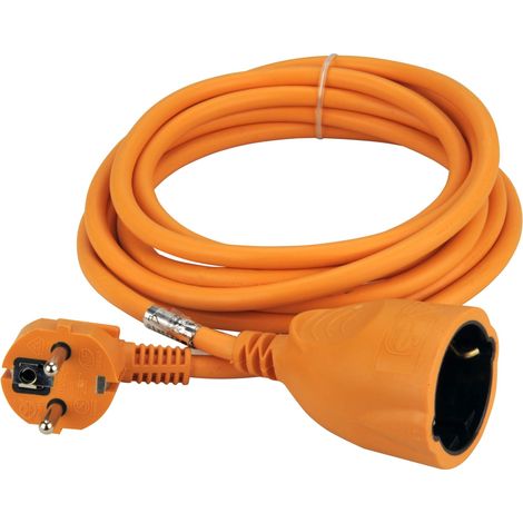 Unitec 44583 - Prolunga schuko H05VV-F3G1.5 mm², 3 m, arancio