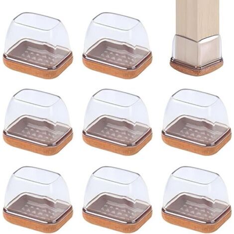 Protection Pied de Chaise en Silicone pour Anti-Rayures et Réduit Le Bruit Patin Chaise Silicone Tampon - 8 Pièces Transparentes 3.2x2.2cm, Anti-Rayures, Réduction du Bruit, Parfait pour Parquets (1/4)