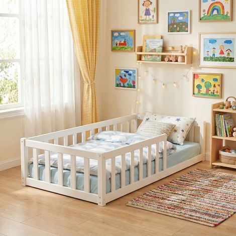 Lit 70x140 Nino avec sommier / Blanc/ 143x74x74 (1/5)