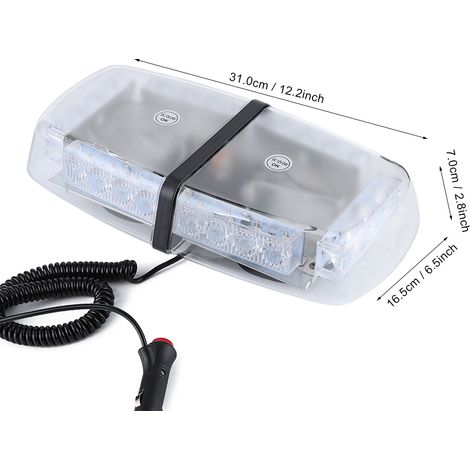 Feu de signalisation clignotant haute puissance à 24 LED pour plafond de voiture (lumière rouge et bleue) (1/5)