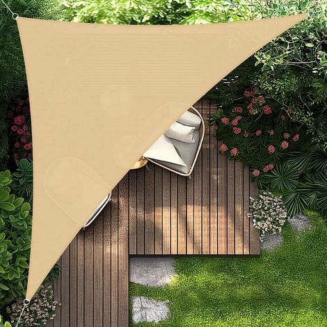 Dreieckiges Sonnensegel 5x5x7m, wasserdicht, für Garten, Terrasse, Balkon, Außenbereich (1/5)