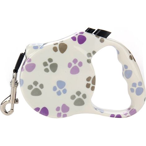 CORREA EXTENSIBLE DE CORDON CON DIBUJO DE HUELLAS HASTA 12 KG 5 METROS  CORREA EXTENSIBLE DE CORDON DE 5 METROS PARA PERROS HASTA 25 KGS CON DIBUJO DE HUELLAS  OFERTA EXCLUSIVA