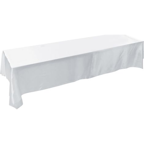 Rechteckige Tischdecke 145 x 320 cm, fleckenabweisend, geeignet für Bankette, Hochzeiten, Partydekorationen, weiß