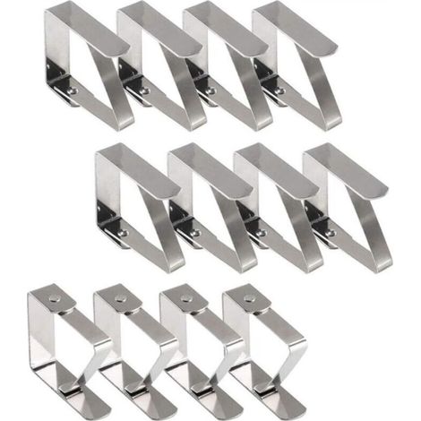 Outdoor Tablecloth Clips, Tablecloth Clips, 12 Stainless Steel Tablecloth Clips, Anti-Slip Tablecloth Clips for Tables 10-30 mm Thick (1/5)