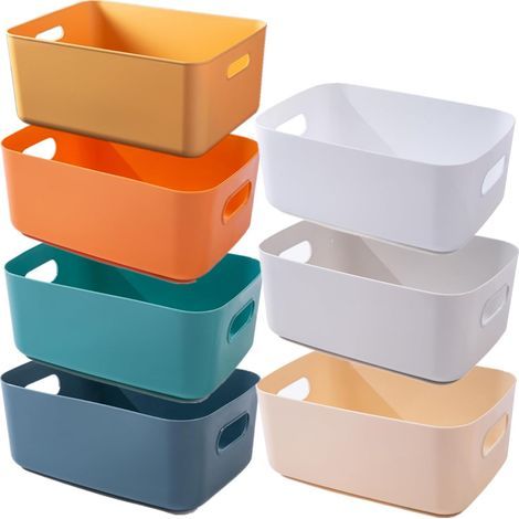 Aufbewahrungsbox in 7 Farben, 20 x 14 x 7 cm, Badezimmerkorb, Küchenabfalleimer, farbenfroh, dickwandig und robust (1/5)