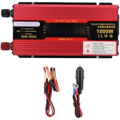 Onduleur solaire, Onduleur 1000W Onduleur Onduleur solaire 12V à 220V 1000W 50Hz, avec technologie de puce avancée, onduleur solaire(12v à 220v) (1/5)