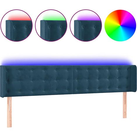 Maison Exclusive - Cabecero con LED de terciopelo azul oscuro 203 (1/5)