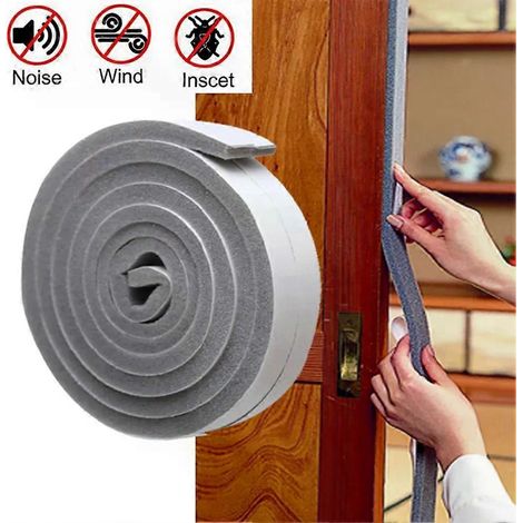 Für 1/2 Stück selbstklebende Schwammdichtung, zuschneidbar, wasserdicht, schalldicht, Windschutzscheiben-Aufpralldichtung, Türrahmen-Schrank-Verschleißschutzwerkzeug - JXLGV (1/4)