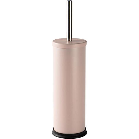 Brosse WC et support ronds rose mat en acier inoxydable, nettoyage profond salle de bain (1/5)