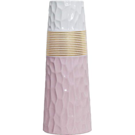 Vases en céramique de 28 cm (11 pouces) finition or blanc et rose - Décoration intérieure et centres de table - Cadeaux pour les amis et la famille, Noël, mariages, enterrements de vie de jeune fille (1/5)
