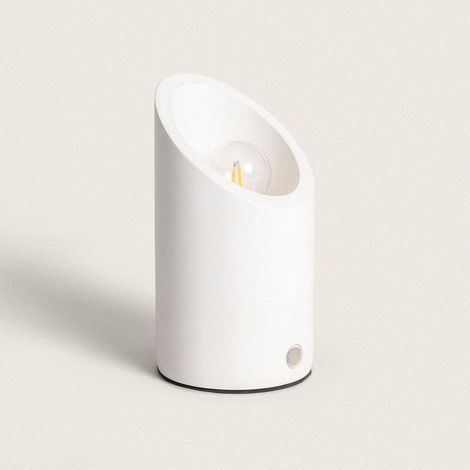 Tischlampe Gips Rise Uplighter mit wiederaufladbarem USB-Akku Weiß