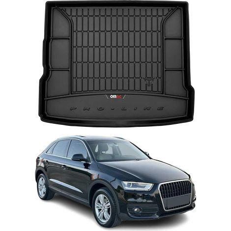 Tapis de Coffre 3D TPE Premium pour Audi Q3 2011 à 2018 Plancher Supérieur du Coffre, Bac de Protection de Coffre Antidérapant Revêtement de Coffre pour Voiture Noir (1/5)