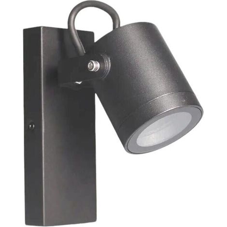TRADE SHOP - Applique Parete Orientabile Per Esterno Attacco Gu10 Lampada Da Muro Ip44 539wa-b172 - Grigio Scuro (1/5)