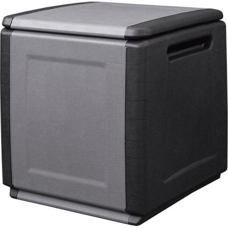 Baúl de almacenaje jardín gris oscuro y negro 130 L 54x53x57 cm vidaXL (1/5)