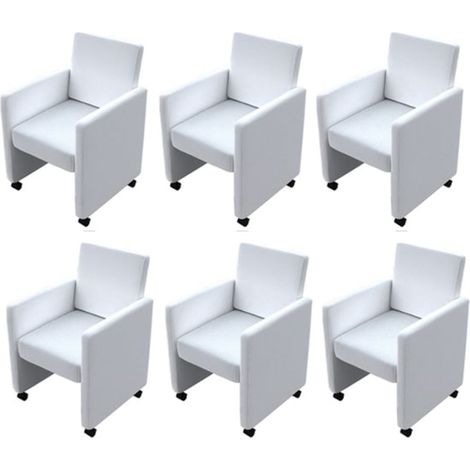 Juego de 6 sillas cocina comedor diseño clásico y moderno blanco sintética CDS022166 (1/5)