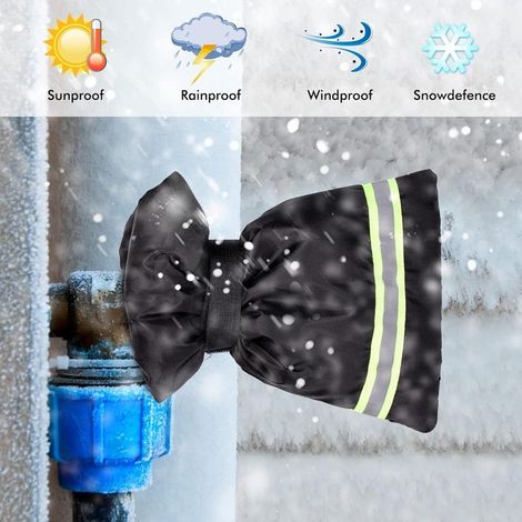 Set di 3 coperture protettive per rubinetti esterni, isolanti e spesse, con strisce riflettenti, riutilizzabili per proteggere dal gelo in inverno. (1/5)