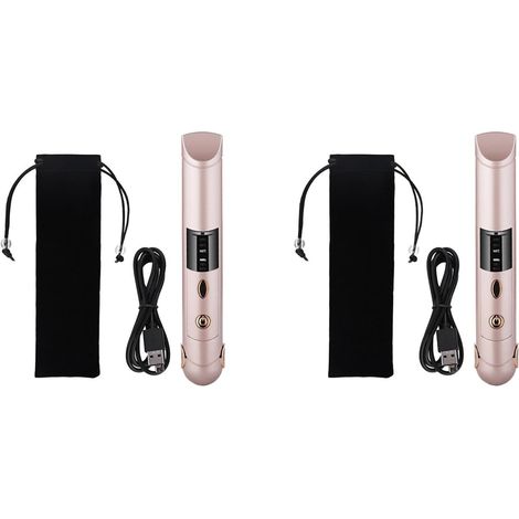 2X Fer à Lisser Sans Portatif pour Fer Plat Rechargeable avec Mini-Plaques de Voyage USB