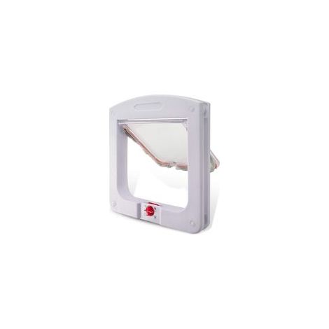 Cat Flap for Cats and Dogs, Small Cat Flap, Microchip Door, 4-Way Lockable, Easy to Install, White (1/5)