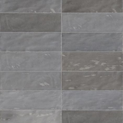 Carrelage effet Zellige Gris 20x6,5x0,85 cm Brillant Orisel - Mur intérieur (vendu par carton de 0,5 m²) - RO'MA CARRELAGE