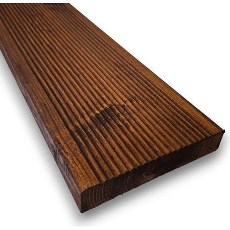 Pavimento Antiscivolo in Pino Massello Nordico, da 300 cm - Teak (1/3)