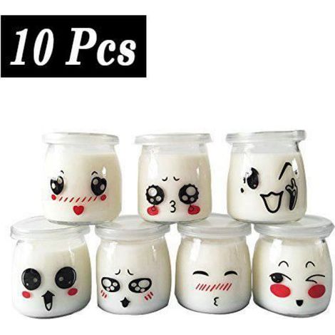 Pot Yaourt - Pot Verre 100 ml - Pour Yaourtière et Desserts - 10 Pièces (1/4)