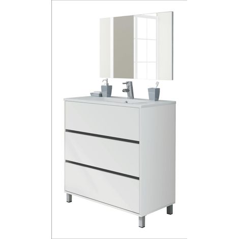 Mueble de lavabo cerámico Kalma acabado blanco, 90 cm(alto)81,5 cm(ancho)46,5 cm(largo)