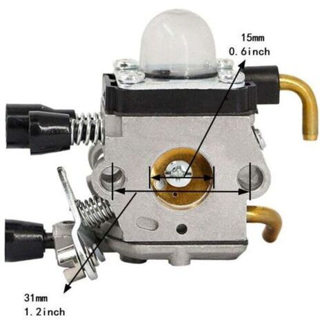 Carburateur pour Stihl FS55 FS38 FS55R FS55RC HL45 KM55 FS80 FR85 FH75 FS45 FS46 FS74 FS75 HL75 HS70 C1Q-S63 C1Q-S69 Moteur Cutter Trimmer avec Joint Bougie D'Allumage Éponge Filtre Tuyau-- (1/3)