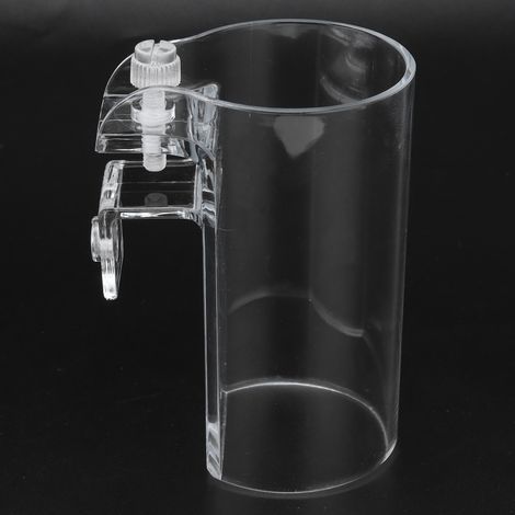 Tasse d'alimentation pour aquarium en acrylique, tasse d'alimentation pour poissons, méthode de fixation double par clip et suspension, détachable et pas facile à tomber, 96,65,1 cm (1/5)