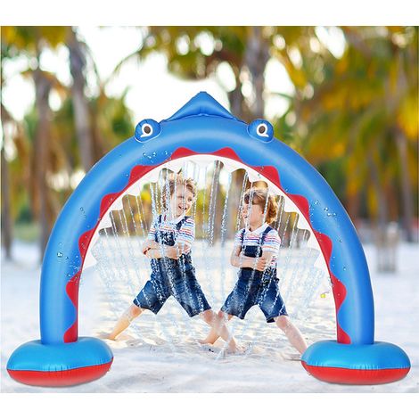 Jouet extérieur requin arche de jet gonflable pour enfants pont de plage divertissement arc-en-ciel piscine de jeu (1/5)
