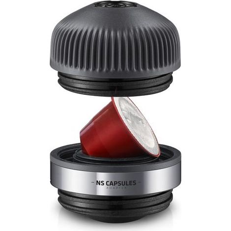 Wacaco NS Adapter Schwarz und Silber für Nespresso Kapseln