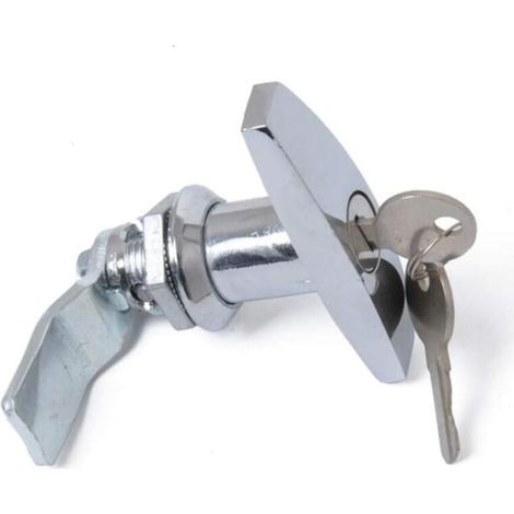 T-Griff-Schloss mit Schlüssel, Anhängertürriegel aus Aluminiumlegierung, universelles T-Griff-Schloss für Anhänger und Wohnmobile, silberfarben