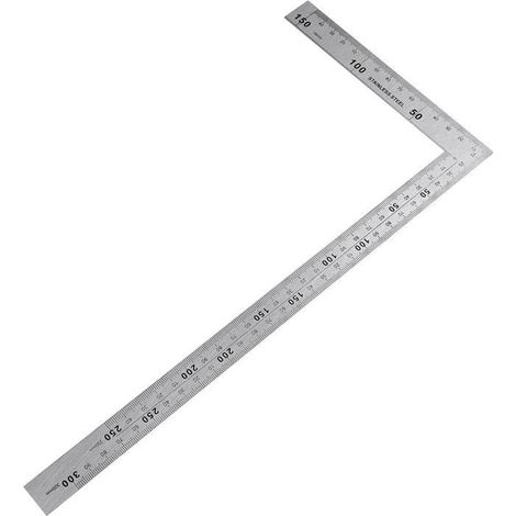 Equerre Metal Menuisier Inoxydable Règle Carrée 150×300mm Angle droit de 90 degrés pour Charpentier, Ingénieur, Artisan, Couvreur (1/5)