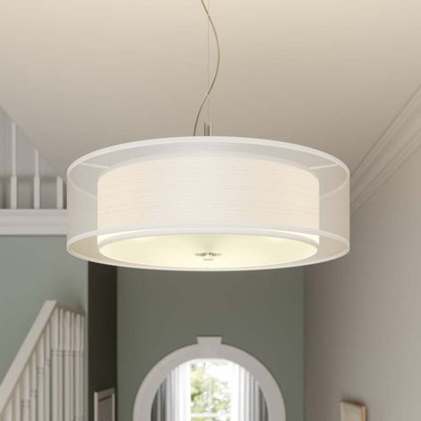 [NEUWERTIG] B-Ware Lindby Pendelleuchte Hängeleuchte Pikka LED Lampe dimmbar weiß chrom Ø 50cm (1/2)