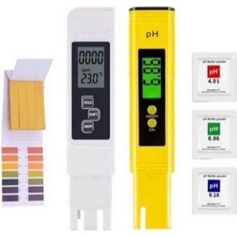 Lntyq Testeur de qualité de l'eau PH-mètre électronique TDS&EC Compteur de température Étalonnage automatique TDS PH EC 4 en 1 Ensemble de température pour piscine Aquarium RO System Lab (1/5)