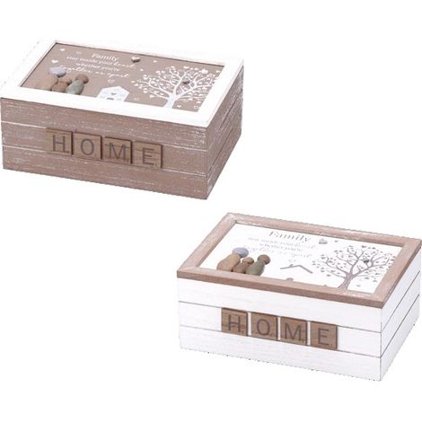 1 Pezzo Scatola Multiuso in Legno 24 x 16 x 10 cm 2 Colori (1/2)