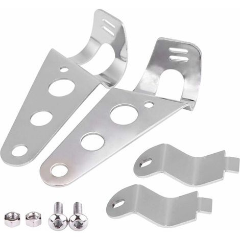 Stück Motorrad-Scheinwerferhalterung, Gabeldurchmesser 28 mm-34 mm, Edelstahl, Silber (1/5)