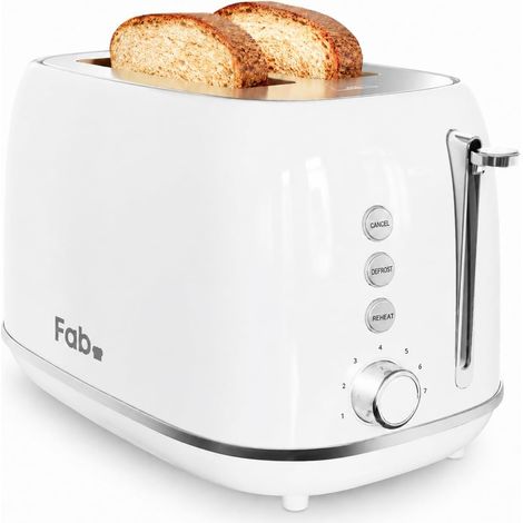 Grille-Pain 2 Fentes Vintage, Toaster Design avec 6 Coloris Disponibles, 7 Niveaux de Dorage, Décongélation, Réchauffage et Annulation (1/5)