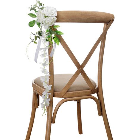 Elegante künstliche Blumen und Blätter für Stuhllehnen bei Hochzeiten im Freien, 68 x 13 cm (1/2)