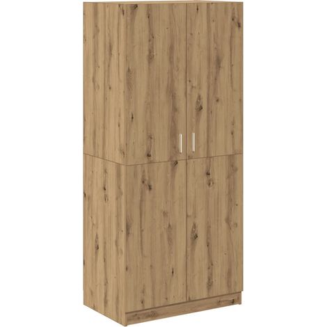 Armario de roble artesanal espacio de almacenamiento 90 x 52 x 200 cm acabado liso contemporáneo en madera de roble 020050692 (1/5)