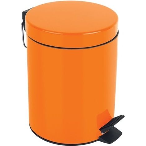 Poubelle à pédale Acier SYDNEY 3L Orange Spirella (1/4)