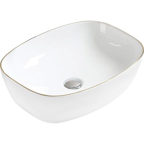 Mexen Lita Aufsatzwaschbecken 49 x 37 cm, Weiß/Gold - 22124905 (1/2)
