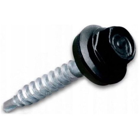 Tornillo de agricultor 4,8 x 35 mm, 20 unidades, cabeza hexagonal, color negro (1/2)
