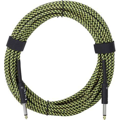 32 Fuß langes Universal-Audiokabel für E-Gitarre, Bass, Klavier – Schwarzes und grünes Instrumentenkabel (1/5)