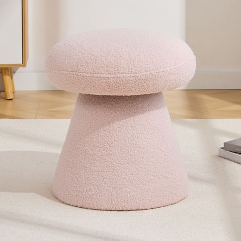 Puf giratorio de tela Teddy rosa, forma de seta, 360°, 41 x 41 x 44 cm DESVIAE (1/5)