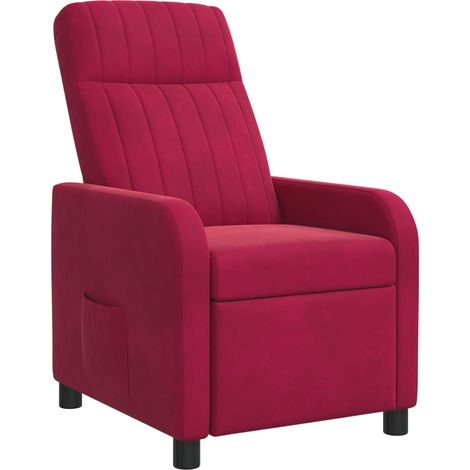 Recliner Wine Red Velvet vidaXL